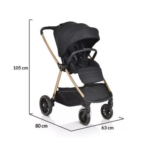 Cangaroo Hydra 2in1 babakocsi - újszülött mózeskosárral - fekete