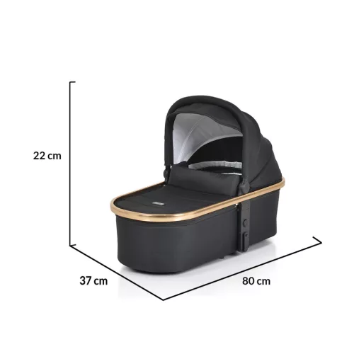 Cangaroo Hydra 2in1 babakocsi - újszülött mózeskosárral - fekete