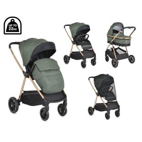   Cangaroo Hydra 2in1 babakocsi - újszülött mózeskosárral - zöld