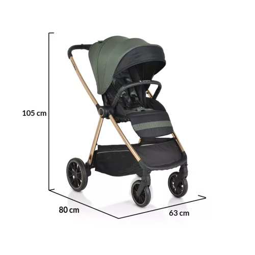 Cangaroo Hydra 2in1 babakocsi - újszülött mózeskosárral - zöld