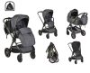 Cangaroo iCLICK Babakocsi 2in1 szett aluminium váz, fordítható ülés, autom. csukható SZÜRKE 