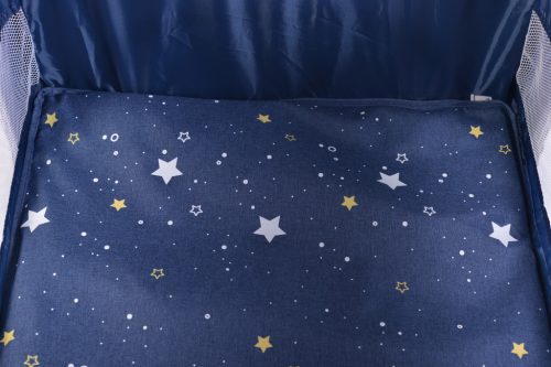 Cangaroo Once Upon3 két szintes utazóágy zenélő játékkal, pelenkázós - farmer kék