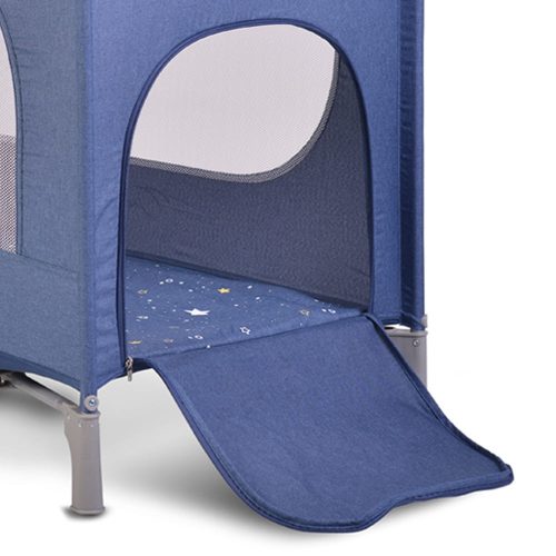 Cangaroo Once Upon3 két szintes utazóágy zenélő játékkal, pelenkázós - farmer kék