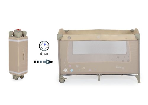 MONI Sleepy összecsukható luxus babaágy 2 szint - bézs