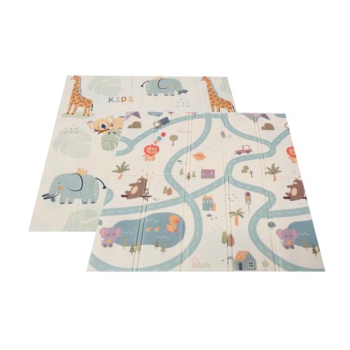 Moni GAMEZONE összecsukható járóka szőnyeggel, 60 labdával 150x200 SZÜRKE