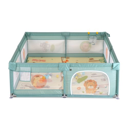 Moni GAMEZONE összecsukható járóka szőnyeggel, 60 labdával 150x200 MENTA 