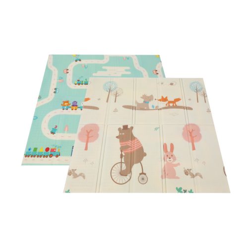 Moni GAMEZONE összecsukható járóka szőnyeggel, 60 labdával 150x200 MENTA 