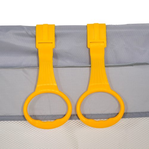 Moni GAMEZONE összecsukható járóka szőnyeggel, 60 labdával 180x200 cm SZÜRKE