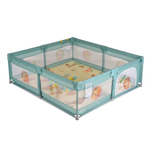 Moni GAMEZONE összecsukható járóka szőnyeggel, 60 labdával 180x200 cm MENTA
