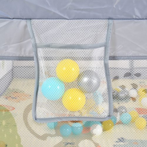 Moni GAMEZONE összecsukható járóka szőnyeggel, 60 labdával 120x120 MENTA