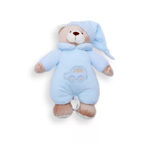Baby Bruin plüss zenélő maci - kék 30 cm