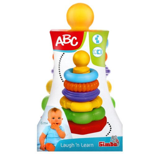 ABC színes piramis építő játék 25 cm