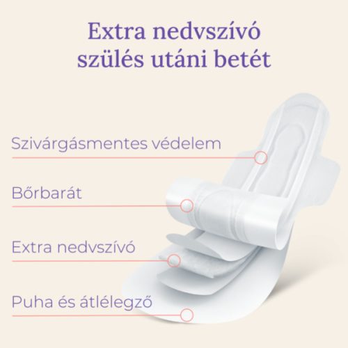 Diszkrét és nedvszívó szülés utáni betét 2. héttől – egyesével csomagolt, 12 db