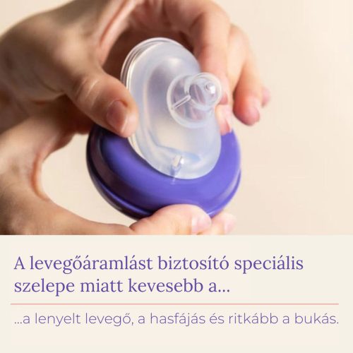   Lansinoh Cumisüveg lassú folyású etetőcumival + fedéllel, 160 ml