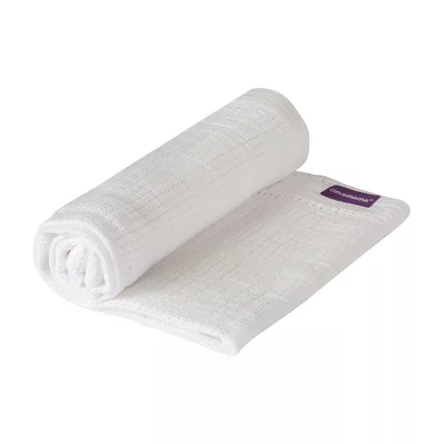ClevaMama légáteresztő pamut takaró 80×100 cm - fehér