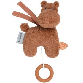   Nattou felhúzós zenélő játék plüss kicsi Susie and Bonnie - Susie, a víziló barna