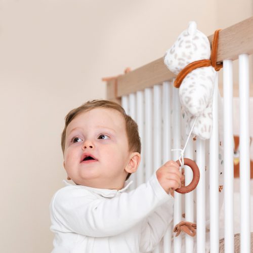 Nattou felhúzós zenélő játék plüss kicsi Boris and Jungo - Jungo, a leopárd