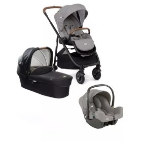   Joie Versatrax babakocsi szett i-Snug2 hordozó Pebble + Signature Ramble mózeskosár Eclipse 