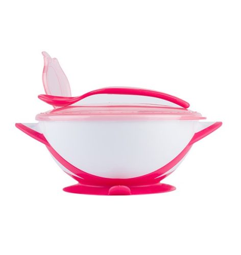 BabyOno fedeles tányér kanállal 1063/03 pink