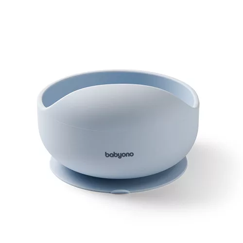 BabyOno babatányér szilikon tapadó aljú kék 1481/01