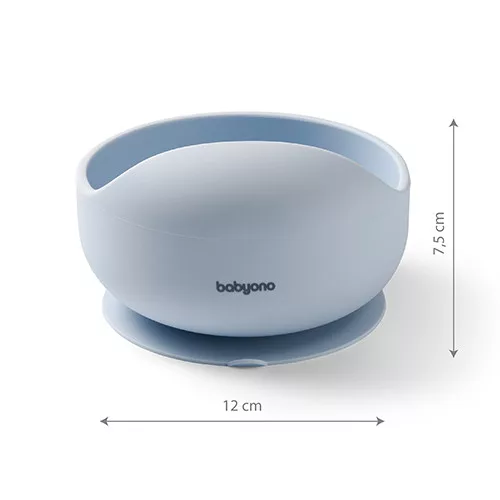 BabyOno babatányér szilikon tapadó aljú kék 1481/01
