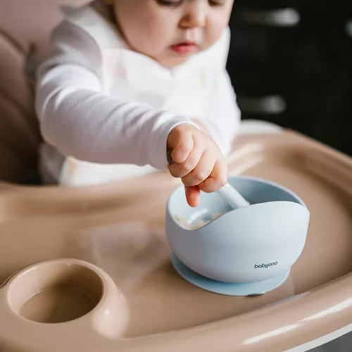 BabyOno babatányér szilikon tapadó aljú kék 1481/01