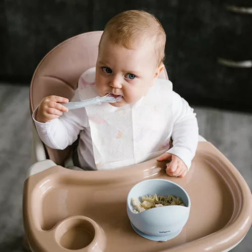 BabyOno babatányér szilikon tapadó aljú kék 1481/01