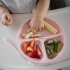 BabyOno tányér szilikon tapadó aljú háromrekeszes rózsaszín1482/02