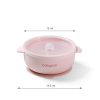 Babyono mély babatányér tapadó aljjal és fedéllel - rózsaszín 1662/02