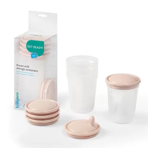 BabyOno anyatej tároló és fagyasztó edény szett itató fedéllel - 200 ml - 1028/01