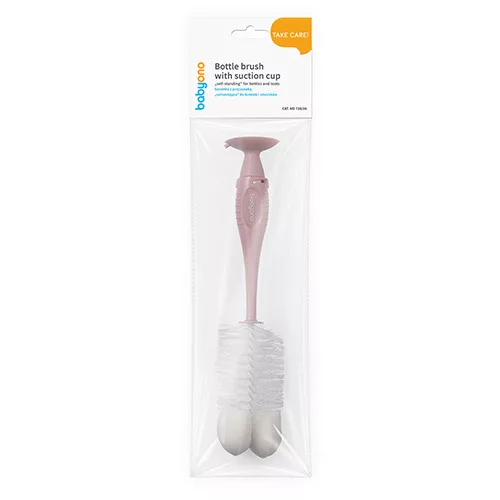 BabyOno cumisüveg mosókefe - tapadókoronggal - rózsaszín - 728/06