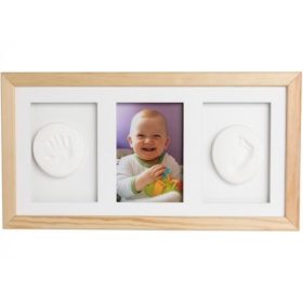 Láb, kéznyomat készítő szett - tripla keretes - natur