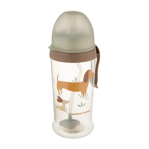 Canpol kiömlésmentes kulacs szívószállal és súllyal 350 ml - Kutyás - 56/510