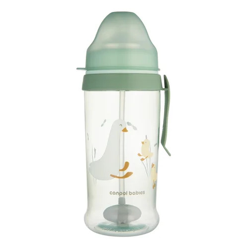 Canpol kiömlésmentes kulacs szívószállal és súllyal 350 ml - Kacsás - 56/510