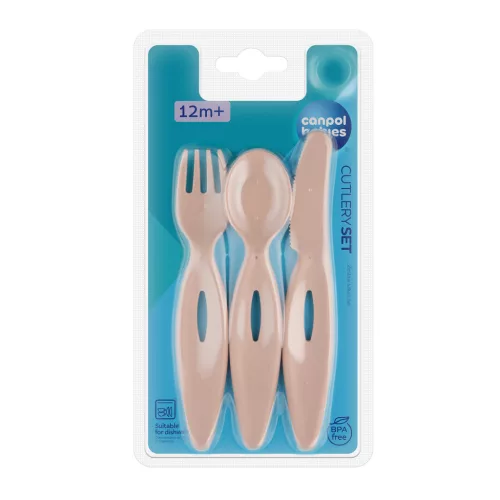 Canpol 3 db evőeszköz készlet rózsaszín 31/418