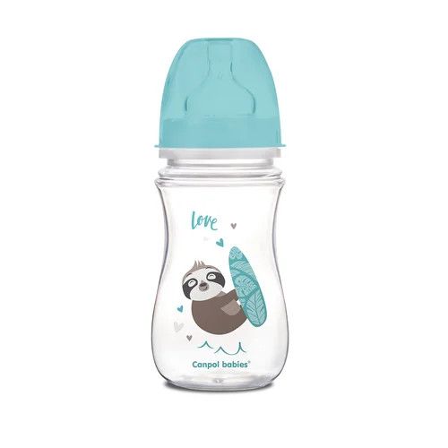 Canpol széles anti-colic cumisüveg 240 ml PP EasyStart Exotic kék