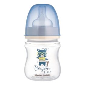   Canpol anti-colic 120 ml-es széles szájú cumisüveg Bonjour kék - 35/231