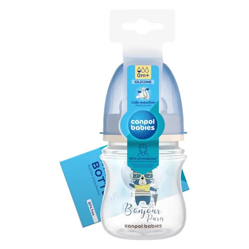 Canpol anti-colic 120 ml-es széles szájú cumisüveg Bonjour kék - 35/231