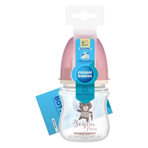 Canpol anti-colic 120 ml-es széles szájú cumisüveg Bonjour pink - 35/231