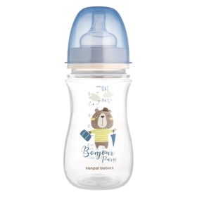   Canpol anti-colic 240 ml-es széles szájú cumisüveg Bonjour kék - 35/232