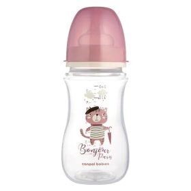   Canpol anti-colic 240 ml-es széles szájú cumisüveg Bonjour pink - 35/232