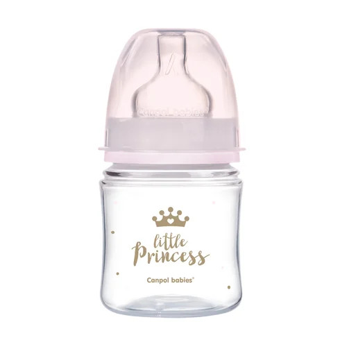 Canpol széles anti-colic cumisüveg 120 ml PP EasyStart ROYAL BABY pink