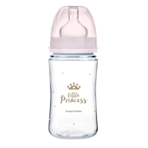 Canpol széles anti-colic cumisüveg 240 ml PP EasyStart ROYAL BABY pink