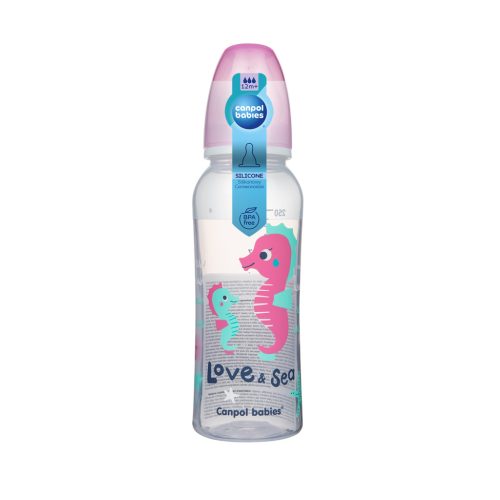 Canpol cumisüveg 250 ml 59/400 Love&Sea pink