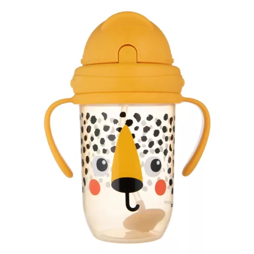 Canpol szívószálas itatópohár súlyozott szívószállal BabiesBoo gepárd 270 ml - 56/617