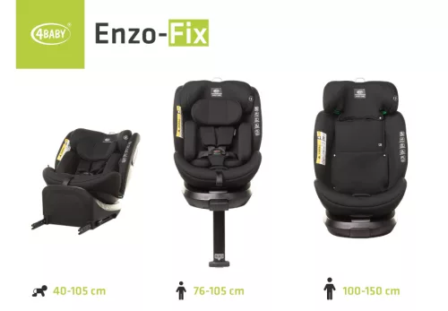 4Baby ENZO-FIX i-Size 40-150 cm autósülés - Black