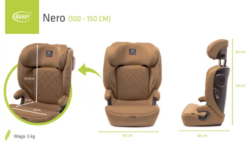 4Baby NERO autósülés 100-150 cm - Mokka
