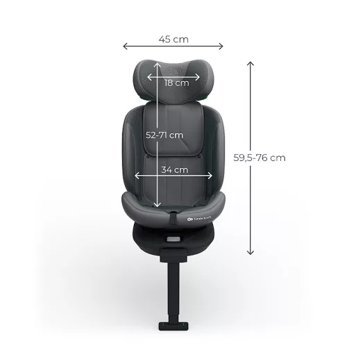 Kinderkraft gyerekülés I-360 Plus 2 i-Size Isofix 40-150cm - szürke