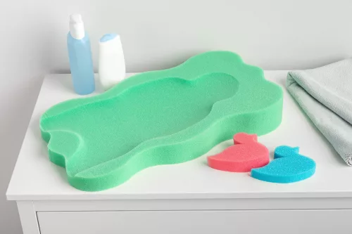 Babatartó szivacs babakádba újszülöttnek zöld - 2 db szivaccsal - maxi