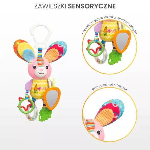 SEN színes babakocsi csörgő játék - Nyuszi Colorful
